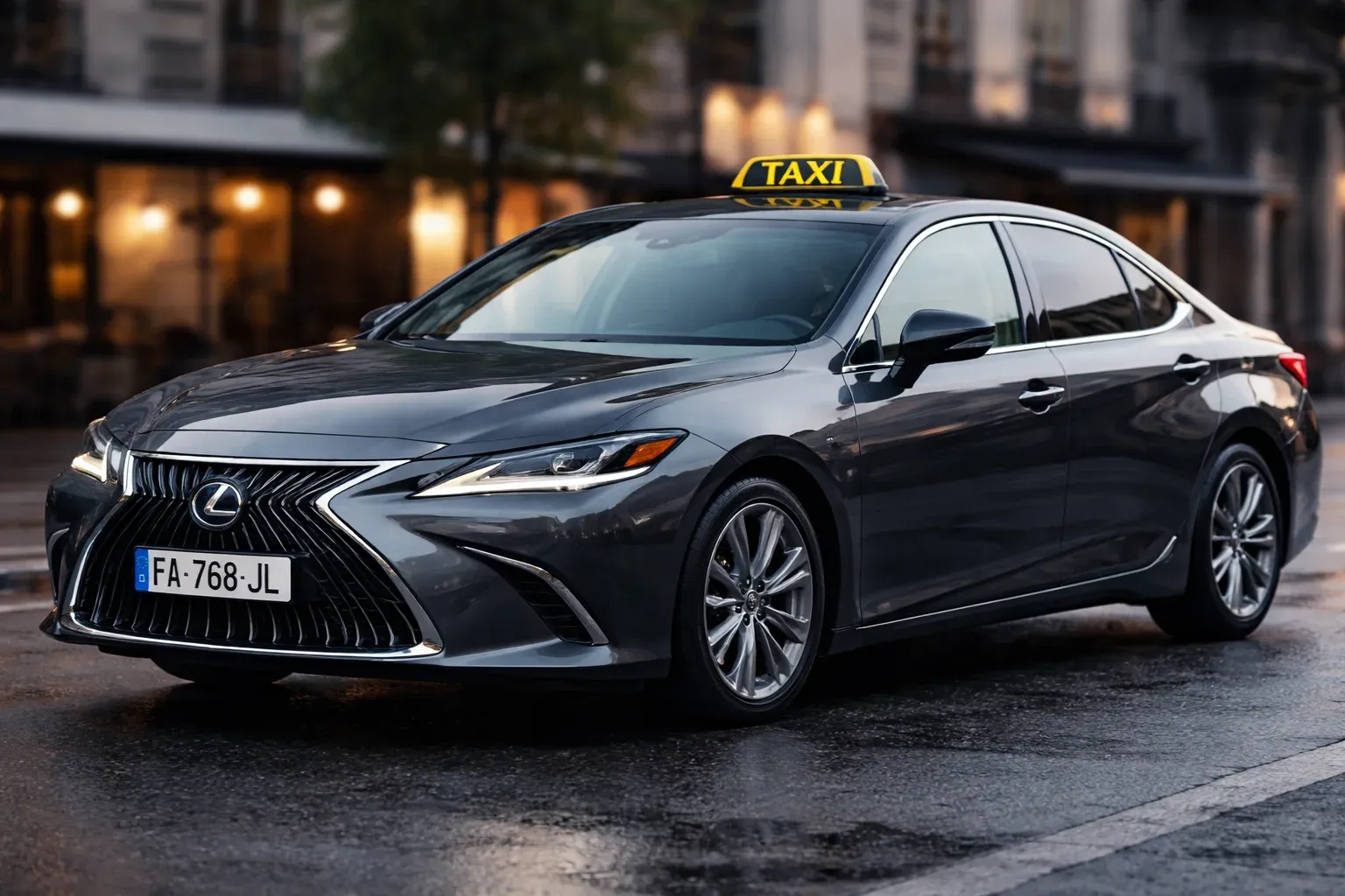 Berline Lexus grise de Taxi ML avec lumineux taxi, taxi à Lille